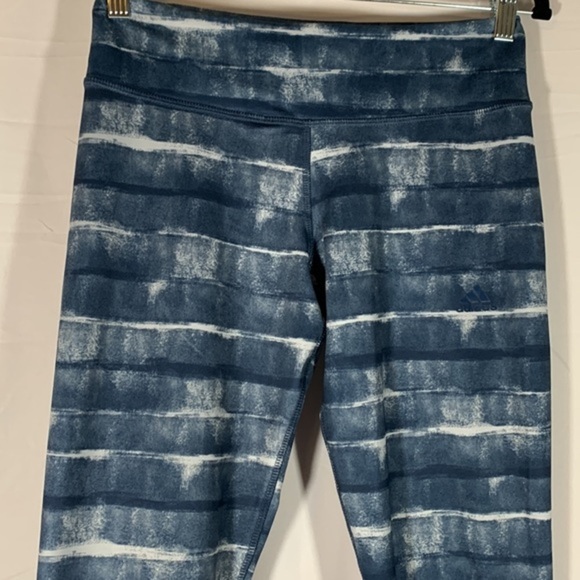 Adidas Climalite Blue & White Striped Leggings - Picture 3 of 8